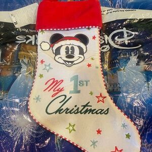 Disney Red and White My 1st Christmas Stocking